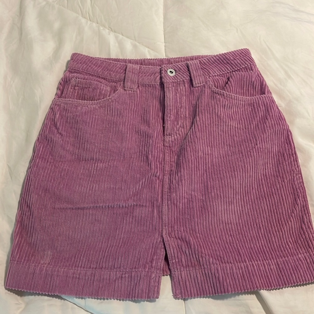 Purple mini skirt corduroy material